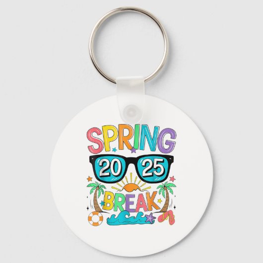 Spring Break Squad Crew  2025 Beach Palm Fa Sleutelhanger (Voorkant)