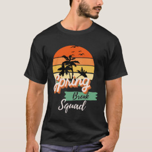 Spring Break Squad Retro Palm Trees Familie Strand T-shirt