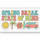 Spring Break State of Mind Aesthetic Beach Sticker (Voorkant)