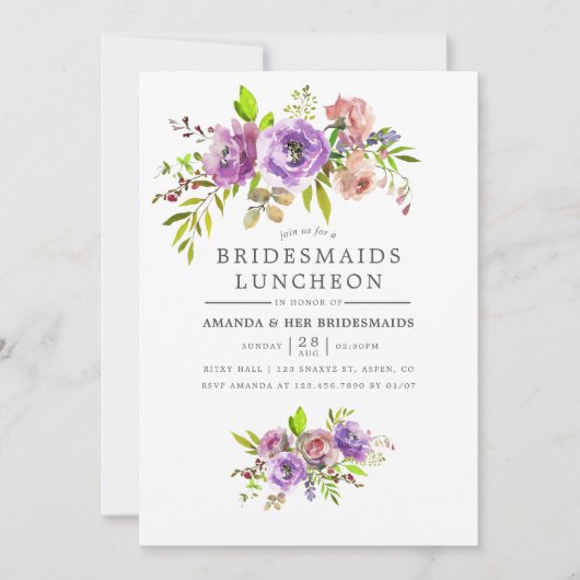 Spring Bridesmaids Luncheon Floral Kaart (Voorkant)