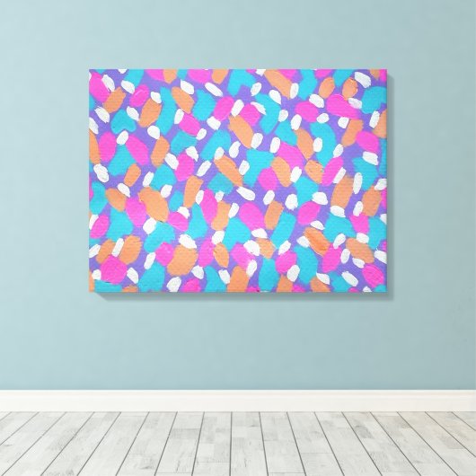 Spring Brushstrokes Kleurrijke Abstracte Art Print (Insitu (Houten vloer))