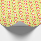 Spring Bubble Flowers Yellow Pattern Cadeaupapier (Hoek)