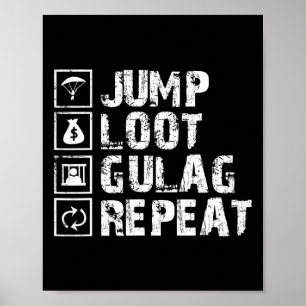 Spring Buit Gulag Herhaal Gamer Cadeau Gaming Game Poster