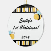 Spring Bumble Bee Personalized Name Ornament (Links)