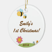 Spring Bumble Bee Personalized Name Ornament (Links)