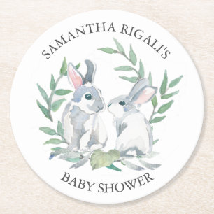 Spring Bunny Baby shower aandenken Ronde Kartonnen Onderzetter
