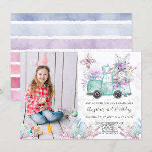 Spring Bunny Birthday Foto Kaart