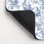 Spring Bunny Blue Chinoiserie Muismat (Hoek)