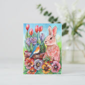 Spring Bunny Briefkaart (Staand voorkant)