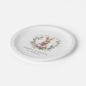 Spring Bunny Easter Egg Krans gepersonaliseerd Papieren Bordje (Gekanteld)