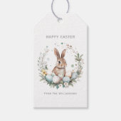 Spring Bunny Easter Eggs Garland gepersonaliseerd Cadeaulabel (Voorkant)