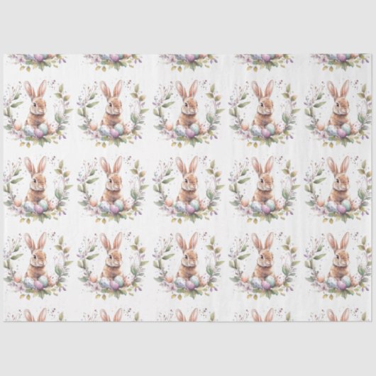 Spring Bunny Easter Eggs Krans Tissuepapier (Voorkant)