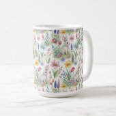 Spring Bunny Garden Pattern Koffiemok (Voorkant rechts)
