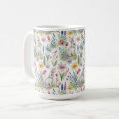 Spring Bunny Garden Pattern Koffiemok (Voorkant links)