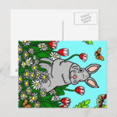 Spring Bunny in een tuin van bloemen Briefkaart (Voorkant / Achterkant)