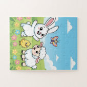 Spring Bunny Kids Puzzle | Bunny Lamb Chick Educat Legpuzzel (Horizontaal)