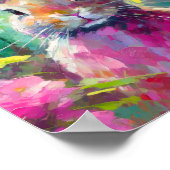 Spring Bunny Kleurrijke Moderne Abstracte Kunst Poster (Hoek)