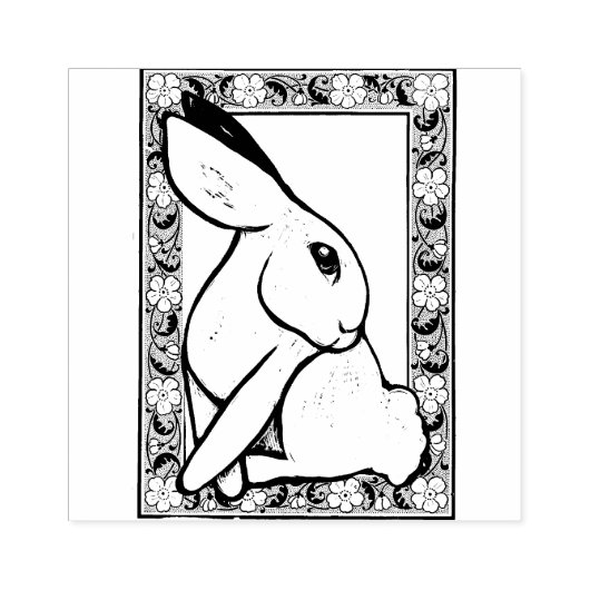 Spring Bunny Konijn Pasen Ostara Rubberstempel (Afrduk)