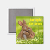 Spring Bunny Lovers Magneet (Voorkant / Achterkant)