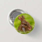 Spring Bunny Lovers Ronde Button 3,2 Cm (Voorkant /achterkant)
