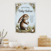 Spring Bunny Rabbit in Pastels Poster (Keuken)