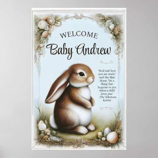 Spring Bunny Rabbit in Pastels Poster (Voorkant)