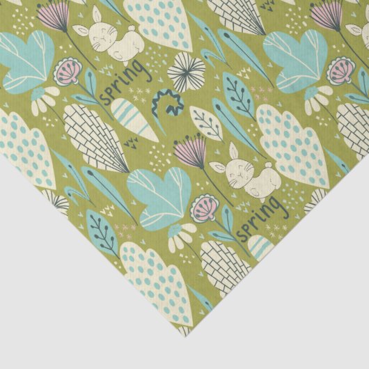 Spring Bunny Rabbit Natuur Tissuepapier (Detail)