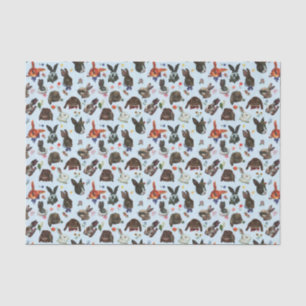 Spring Bunny Rabbits Forest Floral Tissuepapier