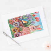 Spring Bunny Rechthoekige Sticker (Envelop)