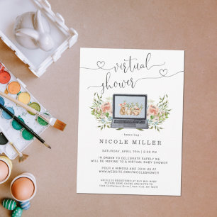 Spring Bunny   Uitnodiging virtueel Baby shower