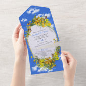 Spring Buttercup Bloemen All In One Uitnodiging (Afscheurbaar)