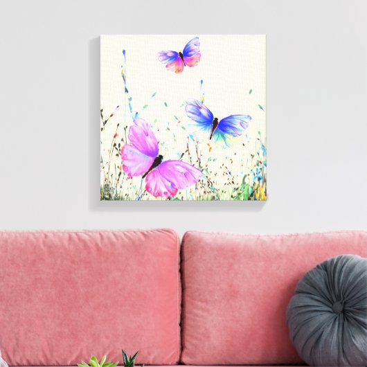 Spring Butterflies Canvas (Insitu (Woonkamer))