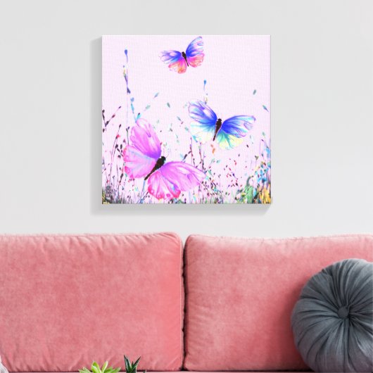 Spring Butterflies Canvas Afdrukken (Insitu (Woonkamer))