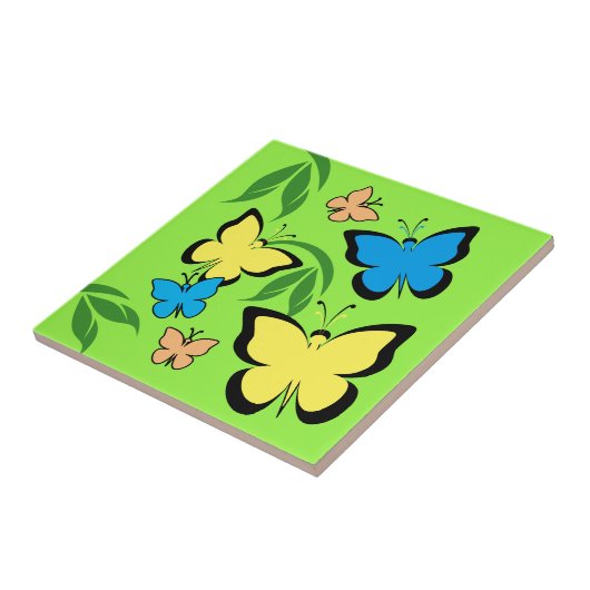 Spring Butterflies Patroon Tegeltje (Zijkant)