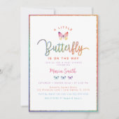 Spring Butterfly Baby shower uitnodiging (Voorkant)