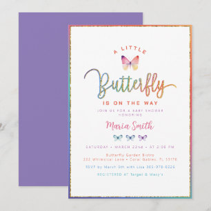 Spring Butterfly Baby shower uitnodiging