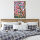 Spring Canopy – Bloesemboom & Blauwe Hemel Schilde Canvas Afdruk (Insitu (Slaapkamer))