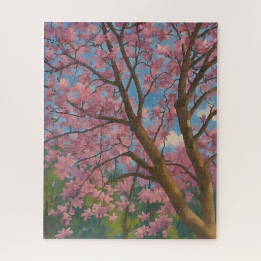 Spring Canopy – Bloesemboom & Blauwe Hemel Schilde Legpuzzel (Verticaal)