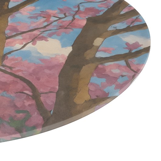 Spring Canopy – Bloesemboom & Blauwe Hemel Schilde Snijplank (Hoek)