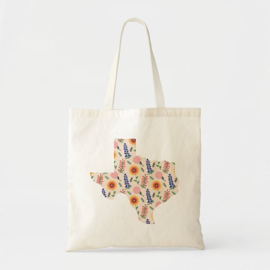 Spring Canvas tas Texas Outline Flowers Pattern (Voorkant)