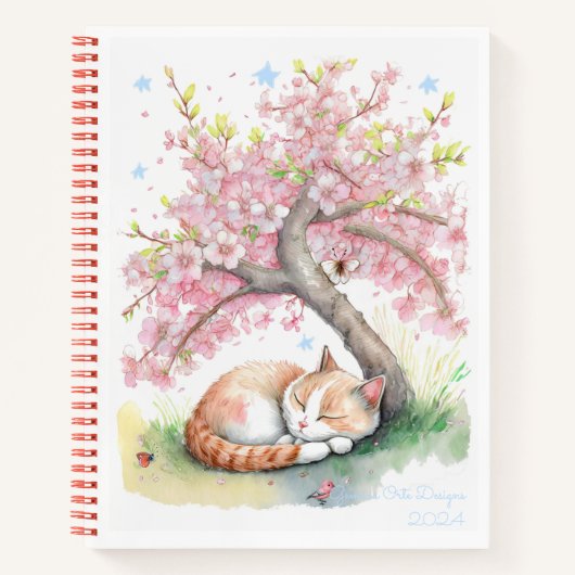 Spring cat bullet journal Spiral Carnet (Devant)
