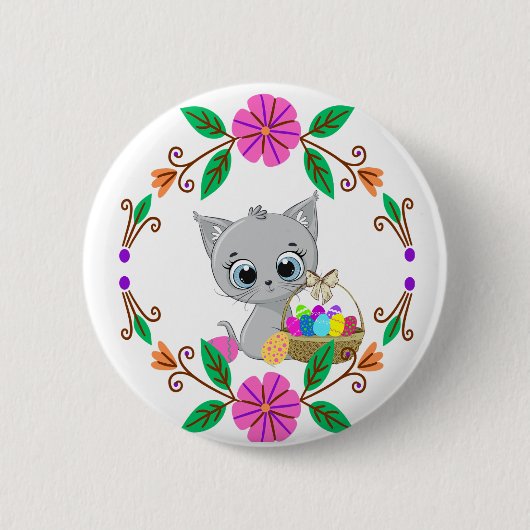Spring Cat Button (Voorkant)