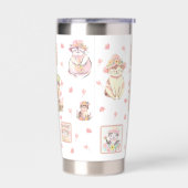 Spring Cats Petten Bloemen Perzik Wit Geïsoleerde Drinkbeker (Links)