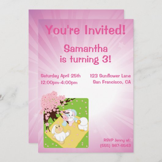 Spring Celebration Picnic Kaart (Voorkant / Achterkant)