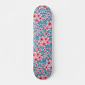 Spring Cerisiers fleurs bleu Skateboard bleu (Devant)