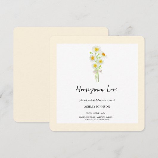 SPRING Chamomile Simple Douche nuptiale Invitation (Devant / Derrière)