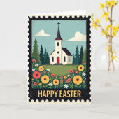 Spring Chapel Easter Scene Card Kaart (Gele Bloem)