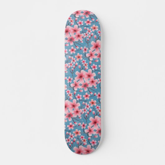 Spring Cherry Blosheiblauw Skateboard (Voorkant)