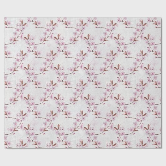 Spring Cherry Blossom Branches Cadeaupapier (Vlak)