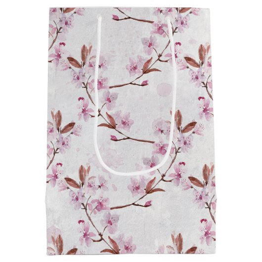 Spring Cherry Blossom Branches Medium Cadeauzakje (Achterkant)